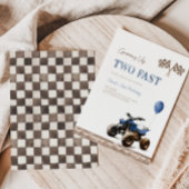 DEUX Bleu Rapide 4 Roue Invitation Anniversaire