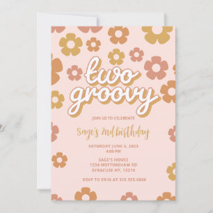 Deux Boho Daisy Super 2e Invitation d'anniversaire