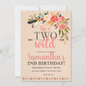 Deux Boho sauvage Chic Invitation d'anniversaire (Devant)