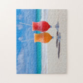 Deux boissons sur le puzzle de la plage côtière (Vertical)