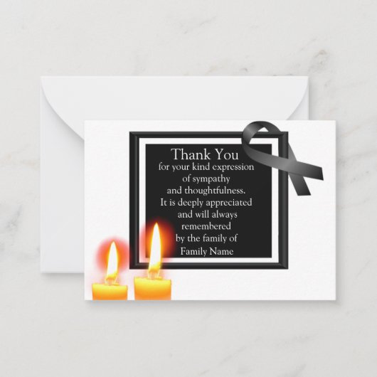 Deux Bougies Après Les Funérailles Merci Cartes (Devant)