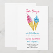 deux boules glace invitation anniversaire (Devant / Derrière)