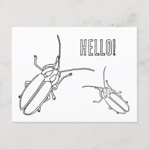 Deux Bugs Éclair, Bonjour, Cartes Postales Colorié