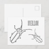 Deux Bugs Éclair, Bonjour, Cartes Postales Colorié (Devant / Derrière)