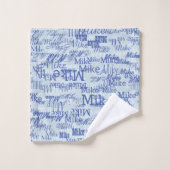 Deux calques (2 tons de bleu) Noms estampillés sur (Gant de toilette)