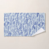 Deux calques (2 tons de bleu) Noms estampillés sur (Serviette à main)