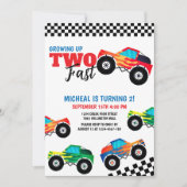 Deux Camion Monster Rapide Invitation pour le deux (Devant)