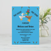 Deux Canards Une Étang Invitation de Mariage (Debout devant)