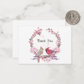 Deux cardinaux Cartes de remerciements (Devant/Arrière en situation)