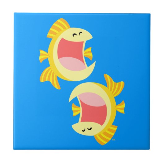 Deux carreaux de poisson carrelés et des Trivets (Devant)