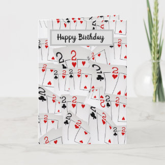 Deux cartes de poker en couche carte d'anniversair