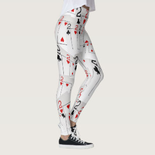 Deux, Cartes de Poker, Nombre, Dames Leggings