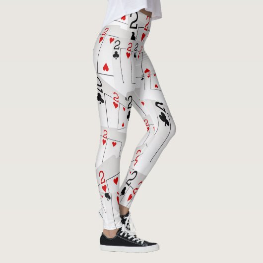 Deux, Cartes de Poker, Nombre, Dames Leggings (Droite)
