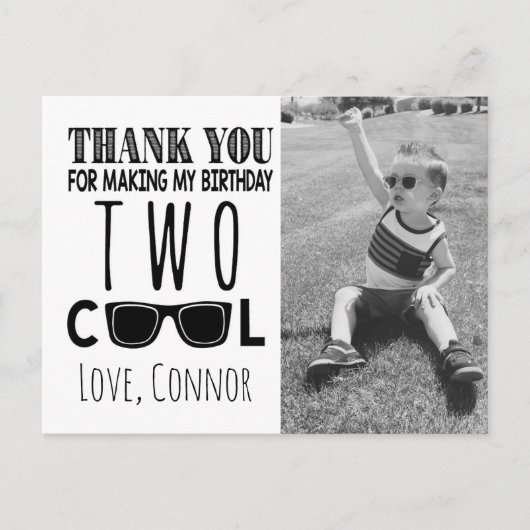 Deux Cartes de remerciements Cool avec photo perso (Devant)