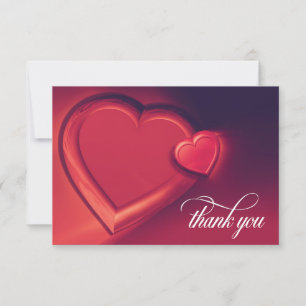 Deux cartes de remerciements de coeurs (version 1)