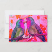 deux cartes de remerciements d'oiseaux (Devant)