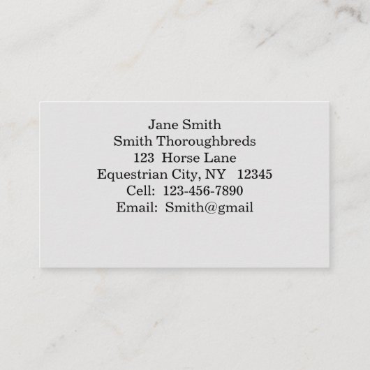 Deux Cartes de visite de chevaux de course Thoroug (Dos)