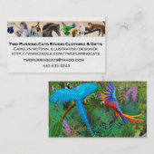 Deux cartes de visite de ronronnement de studio de (Devant / Derrière)