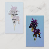 Deux Cartes de visite d'iris violets foncés (Devant / Derrière)