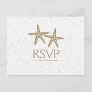 Deux cartes RSVP de mariage de plage Starfish