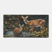 Deux Cerfs Blanches Se Refroidissent Dans Le Brook (Recto)