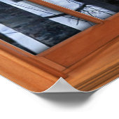 Deux cerfs dans la fausse fenêtre de neige affiche (Coin)