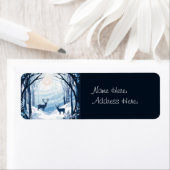 Deux cerfs en Étiquettes de adresse de forêt d'hiv (En situation)