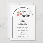 Deux cerises douces Invitation d'anniversaire (Devant)