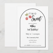 Deux cerises douces Invitation d'anniversaire (Devant / Derrière)