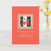 Deux cerises en rouge à ma carte d'anniversaire de (Fleur jaune)