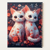 Deux chatons blancs et fleurs (Dos)