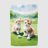 Deux chatons Jouant Serviette de golf (Devant)