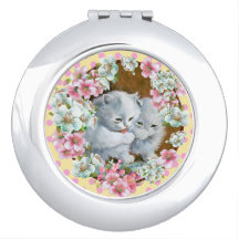 Deux chatons mignons - miroir compact