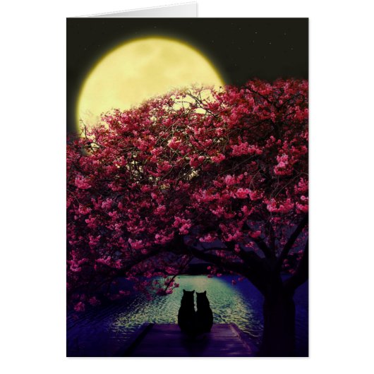 Deux chats admirant le clair de lune (Devant)