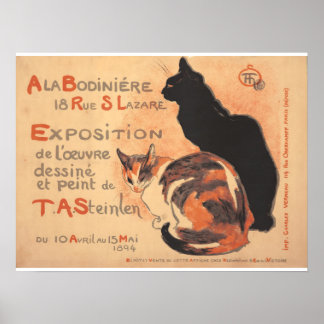 Deux Chats Affiche Art Nouveau Français T.A. Stein