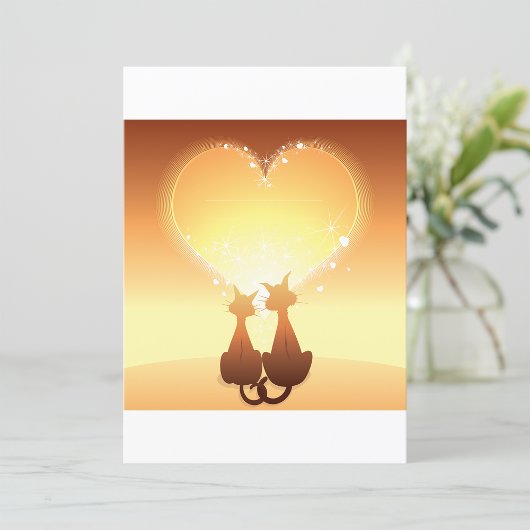 Deux Chats Amoureux Invitations