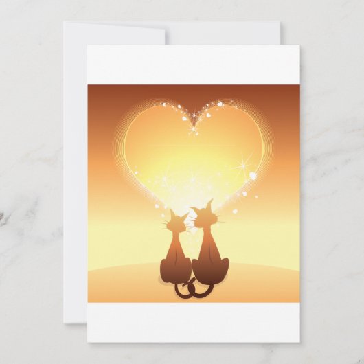 Deux Chats Amoureux Invitations (Devant)