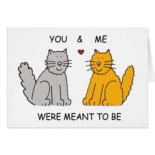 Deux chats caricaturaux mignons Valentine (Devant horizontal)