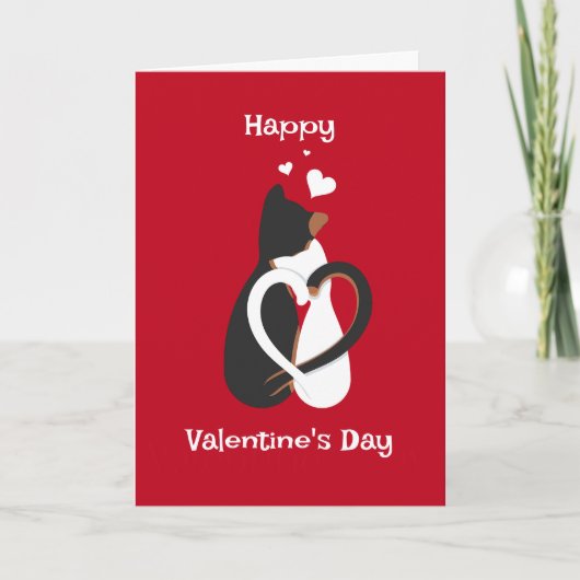 Deux Chats En Amour Carte De Vacances Pliée (Devant)