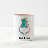 Deux Chats En Amour Illustration Mug (Centre)