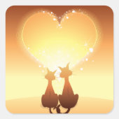 Deux Chats En Stickers Amour (Devant)