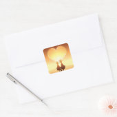 Deux Chats En Stickers Amour (Enveloppe)