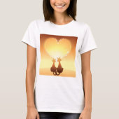 Deux Chats En T-shirt Femme Amoureuse (Devant)