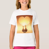 Deux Chats En T-shirt Filles Amoureuses (Devant)