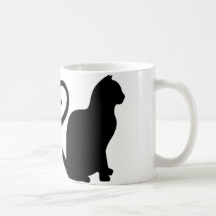 Deux chats font un coeur Silhouette café Mug