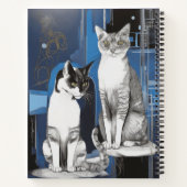 Deux chats gris sur un journal Arrière - plan Abst (Dos)
