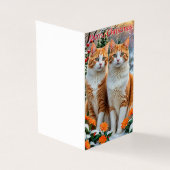 Deux chats joyeux carte de Noël (Outside)