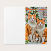 Deux chats joyeux orange et blanc Carte Cheistmas (Outside Unfolded)