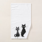 Deux chats noirs (Serviette à main)
