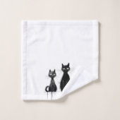 Deux chats noirs (Gant de toilette)